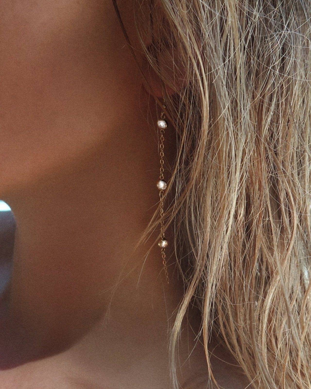 TRIPLE CZ DROP EARRINGS- Sterling Silver - The Littl - -