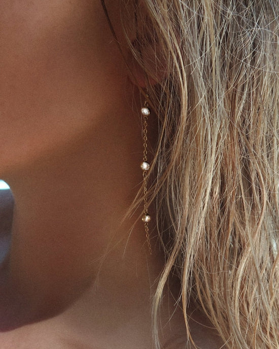 TRIPLE CZ DROP EARRINGS- Sterling Silver - The Littl - -