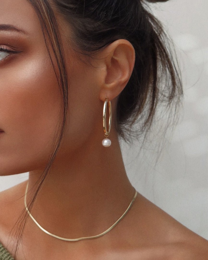 long pearl earrings Gold Long Tassel Pearl Earrings for Women