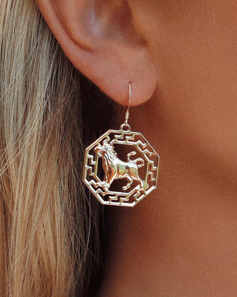 ZODIAC EARRINGS (Wire Hook) - 14K Yellow Gold - The Littl - -